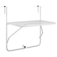 vidaXL Balkonska mizica bela 60x40 cm jeklo