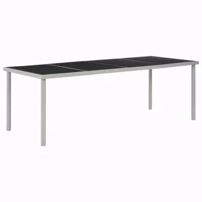 vidaXL Vrtna miza črna 220x90x74,5 cm jeklo