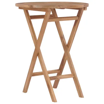 vidaXL Zložljiva vrtna miza 60 cm trdna tikovina