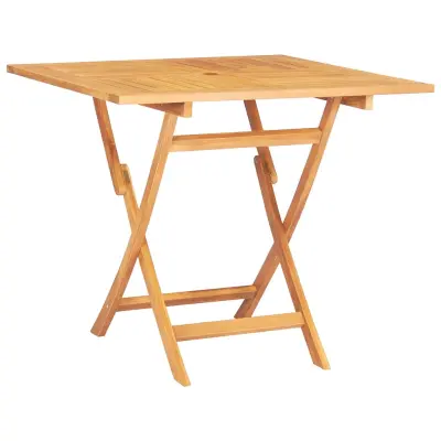 vidaXL Zložljiva vrtna miza 85x85x76 cm trdna tikovina
