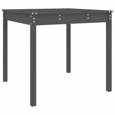 vidaXL Vrtna miza siva 82,5x82,5x76 cm trdna borovina