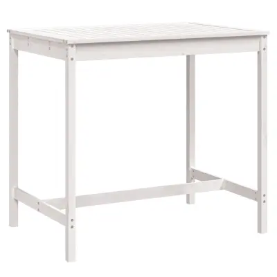 vidaXL Vrtna miza bela 121x82,5x110 cm trdna borovina