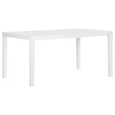 vidaXL Vrtna miza 150x90x72 cm PP bela