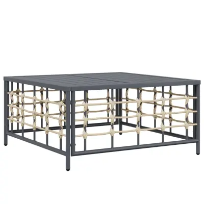 vidaXL Vrtna miza antracitna 70x70x34 cm poli ratan