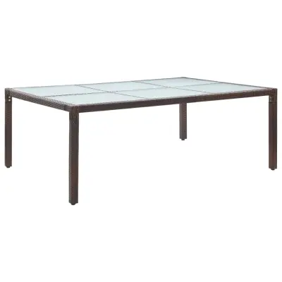 vidaXL Zunanja jedilna miza rjava 200x150x74 cm poli ratan