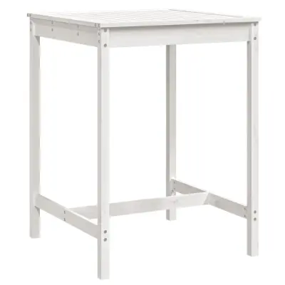 vidaXL Vrtna miza bela 82,5x82,5x110 cm trdna borovina