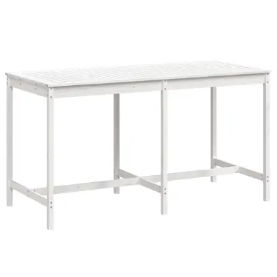 vidaXL Vrtna miza bela 203,5x90x110 cm trdna borovina
