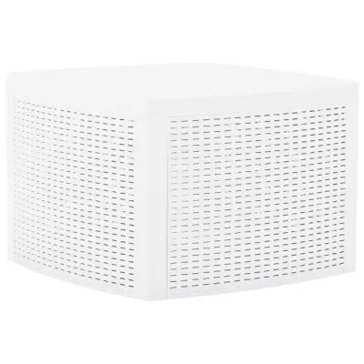 vidaXL Stranska mizica bela 54x54x36,5 cm plastika