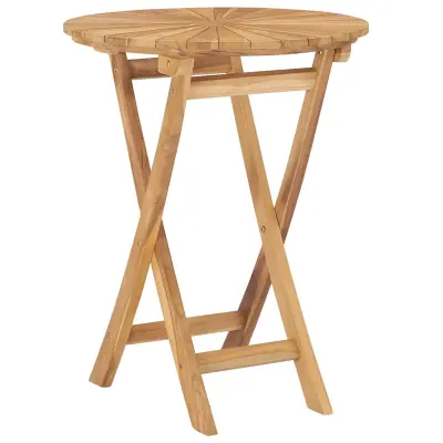 vidaXL Zložljiva vrtna miza Ø 60 cm trdna tikovina