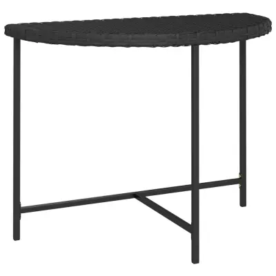 vidaXL Vrtna mizica črna 100x50x75 cm poli ratan