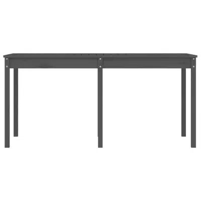 vidaXL Vrtna miza siva 159,5x82,5x76 cm trdna borovina
