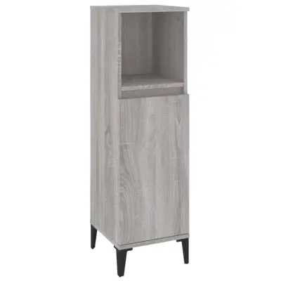 vidaXL Kopalniška omarica siva sonoma 30x30x100 cm inženirski les