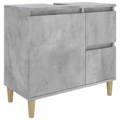 vidaXL Kopalniška omarica betonsko siva 65x33x60 cm inženirski les