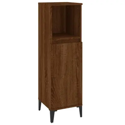 vidaXL Kopalniška omarica rjavi hrast 30x30x100 cm inženirski les