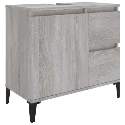 vidaXL Kopalniška omarica siva sonoma 65x33x60 cm inženirski les