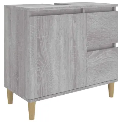 vidaXL Kopalniška omarica siva sonoma 65x33x60 cm inženirski les