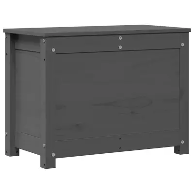 vidaXL Škatla za shranjevanje siva 60x32x45,5 cm trdna borovina