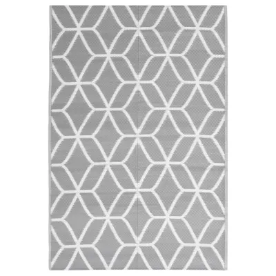 vidaXL Zunanja preproga ARAKIL siva 140x200 cm PP