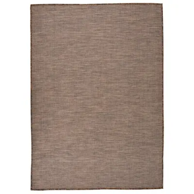 vidaXL Zunanja preproga ploščato tkanje 140x200 cm rjava