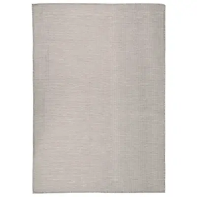 vidaXL Zunanja preproga ploščato tkanje 140x200 cm taupe