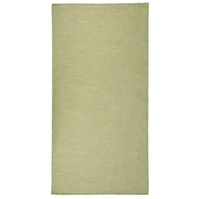vidaXL Zunanja preproga ploščato tkanje 100x200 cm zelena