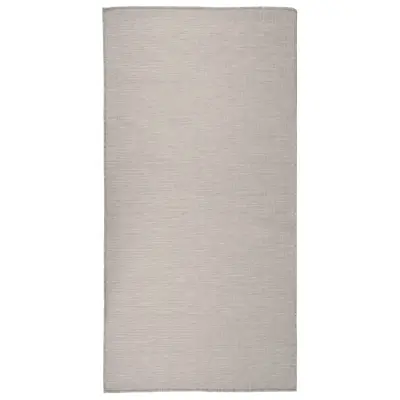 vidaXL Zunanja preproga ploščato tkanje 100x200 cm taupe
