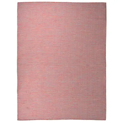 vidaXL Zunanja preproga ploščato tkanje 120x170 cm rdeča