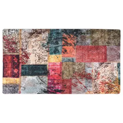 vidaXL Pralna preproga Patchwork 190x300 cm večbarvna protizdrsna