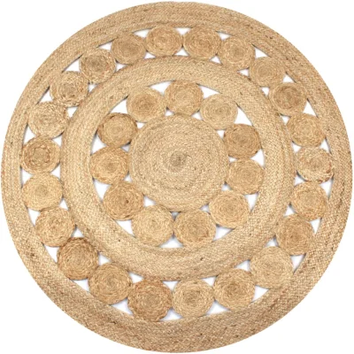 vidaXL Preproga pletena iz jute 120 cm okrogla