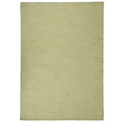 vidaXL Zunanja preproga ploščato tkanje 140x200 cm zelena
