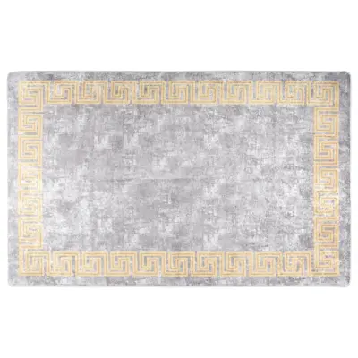 vidaXL Pralna preproga 80x150 cm siva protizdrsna