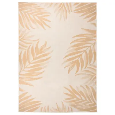 vidaXL Zunanja preproga ploščato tkanje 120x170 cm vzorec listov