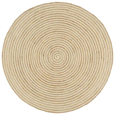 vidaXL Preproga iz jute bel spiralni dizajn ročno izdelana 150 cm