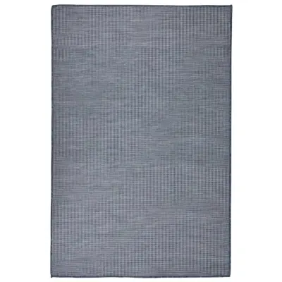 vidaXL Zunanja preproga ploščato tkanje 120x170 cm modra