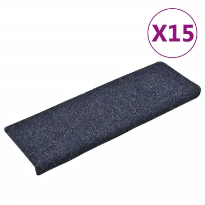 vidaXL Preproge za stopnice 15 kosov 65x21x4 cm modre