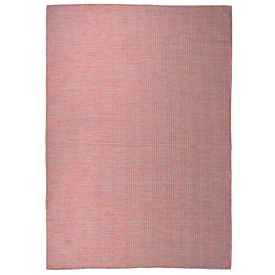 vidaXL Zunanja preproga ploščato tkanje 160x230 cm rdeča