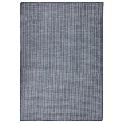 vidaXL Zunanja preproga ploščato tkanje 140x200 cm modra