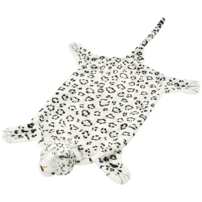 vidaXL Plišasta preproga leopard 139 cm bele barve