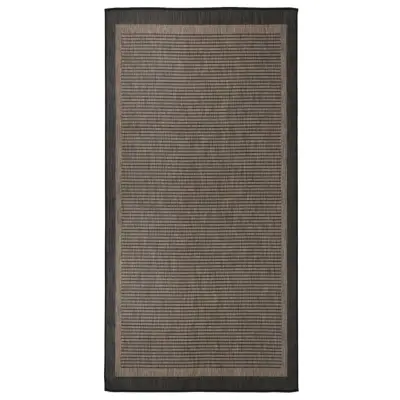vidaXL Zunanja preproga ploščato tkanje 100x200 cm temno rjava