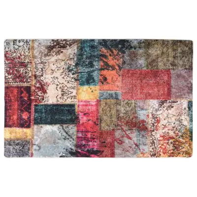 vidaXL Pralna preproga Patchwork 160x230 cm večbarvna protizdrsna