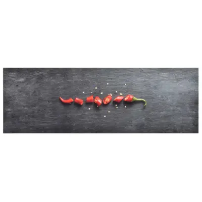 vidaXL Kuhinjska preproga pralna potisk feferona 45x150 cm