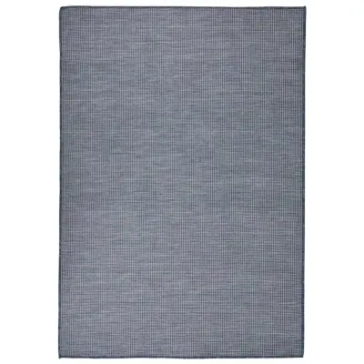 vidaXL Zunanja preproga ploščato tkanje 100x230 cm modra