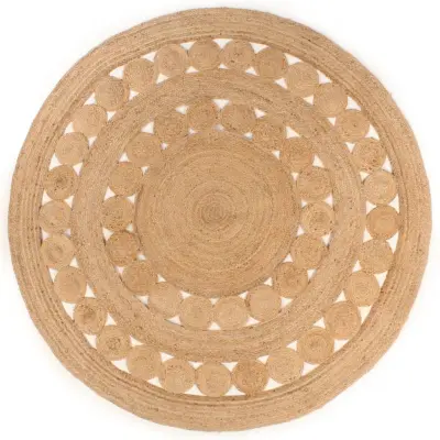 vidaXL Preproga pletena iz jute 240 cm okrogla