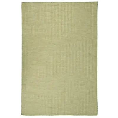 vidaXL Zunanja preproga ploščato tkanje 120x170 cm zelena