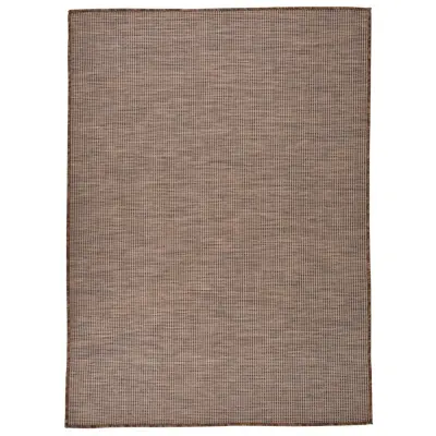 vidaXL Zunanja preproga ploščato tkanje 200x280 cm rjava
