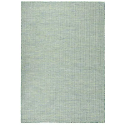 vidaXL Zunanja preproga ploščato tkanje 160x230 cm turkizna