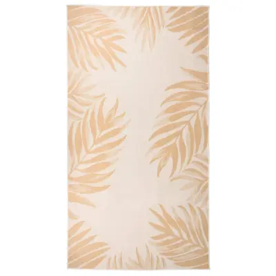 vidaXL Zunanja preproga ploščato tkanje 80x150 cm vzorec listov