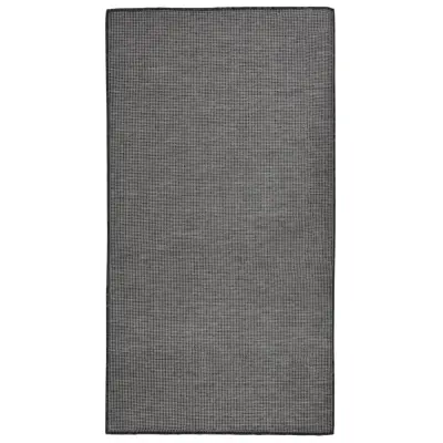 vidaXL Zunanja preproga ploščato tkanje 80x150 cm siva