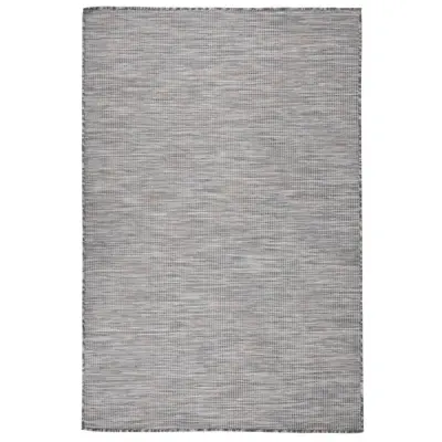 vidaXL Zunanja preproga ploščato tkanje 120x170 cm rjava in modra
