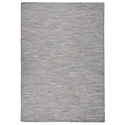vidaXL Zunanja preproga ploščato tkanje 140x200 cm rjava in modra